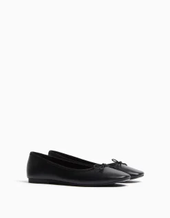 BERSHKA Arc ballerine Noir Hot
