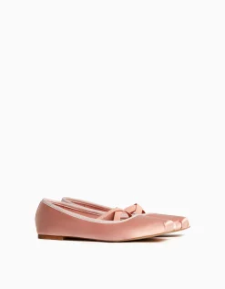 BERSHKA Ballerines satinées élastiques Noir Best