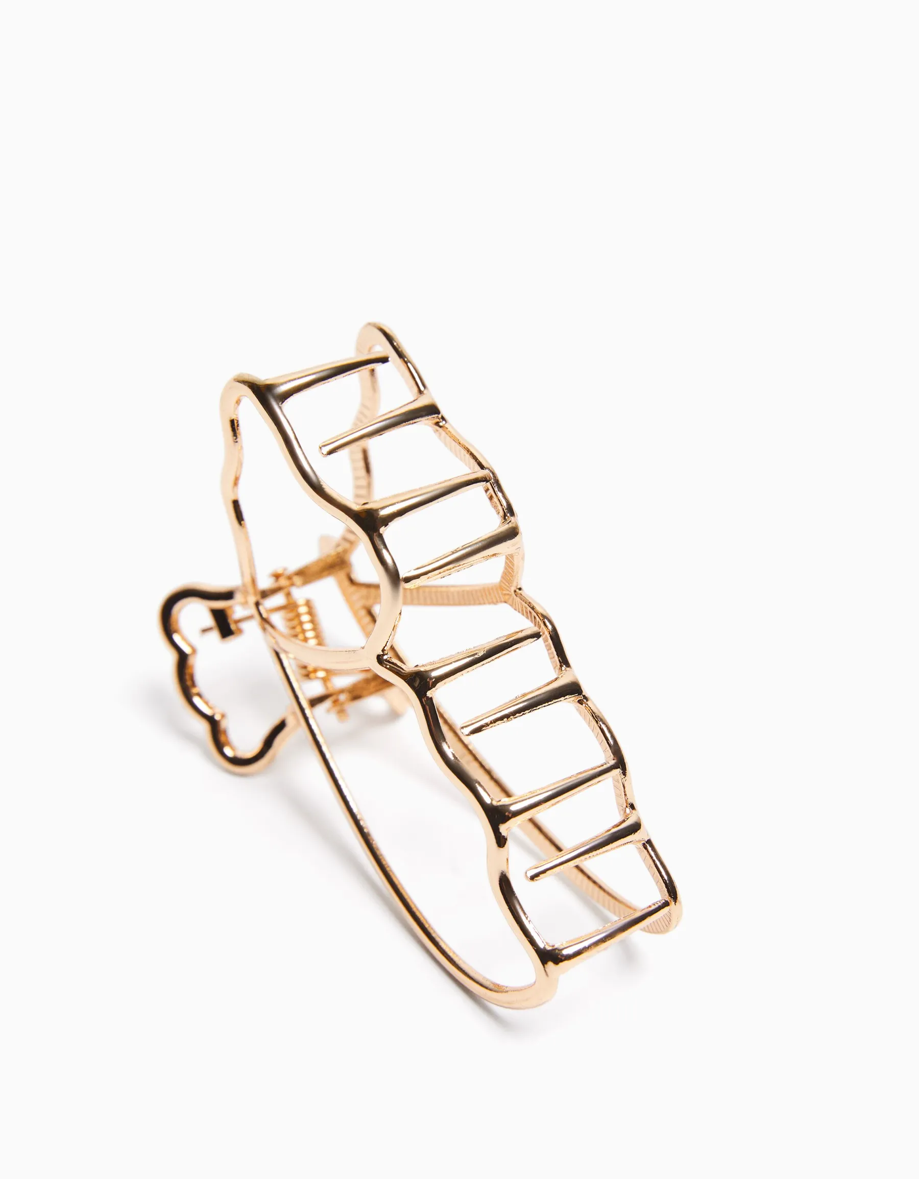 BERSHKA Barrette métallique dée papillon Or Fashion
