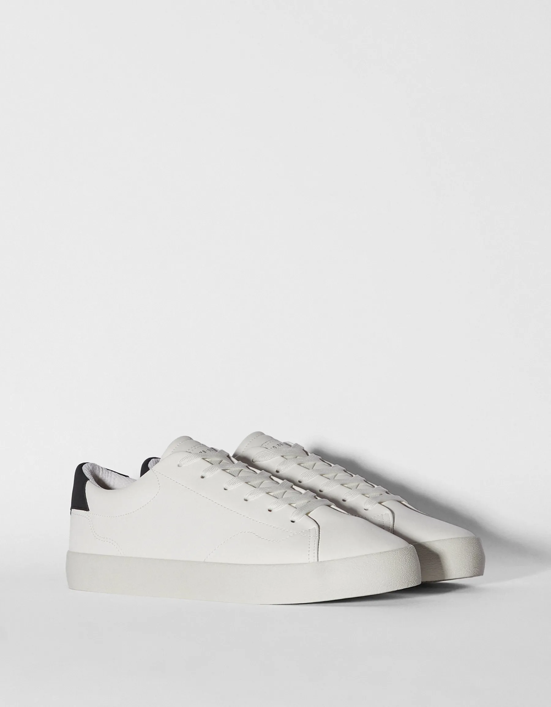 BERSHKA Baskets bi-matière homme Blanc Sale