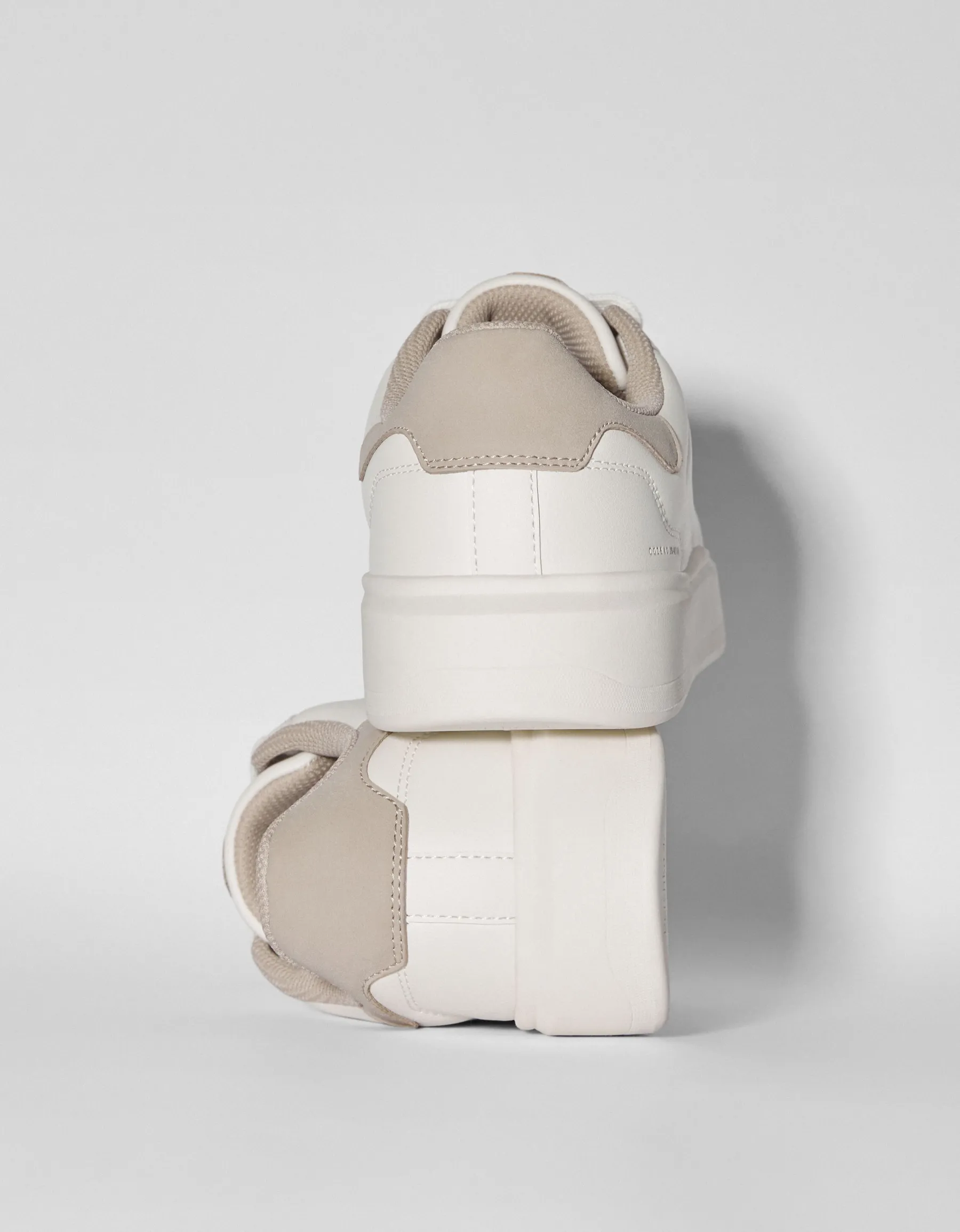 BERSHKA Baskets bi-matière homme Blanc Clearance