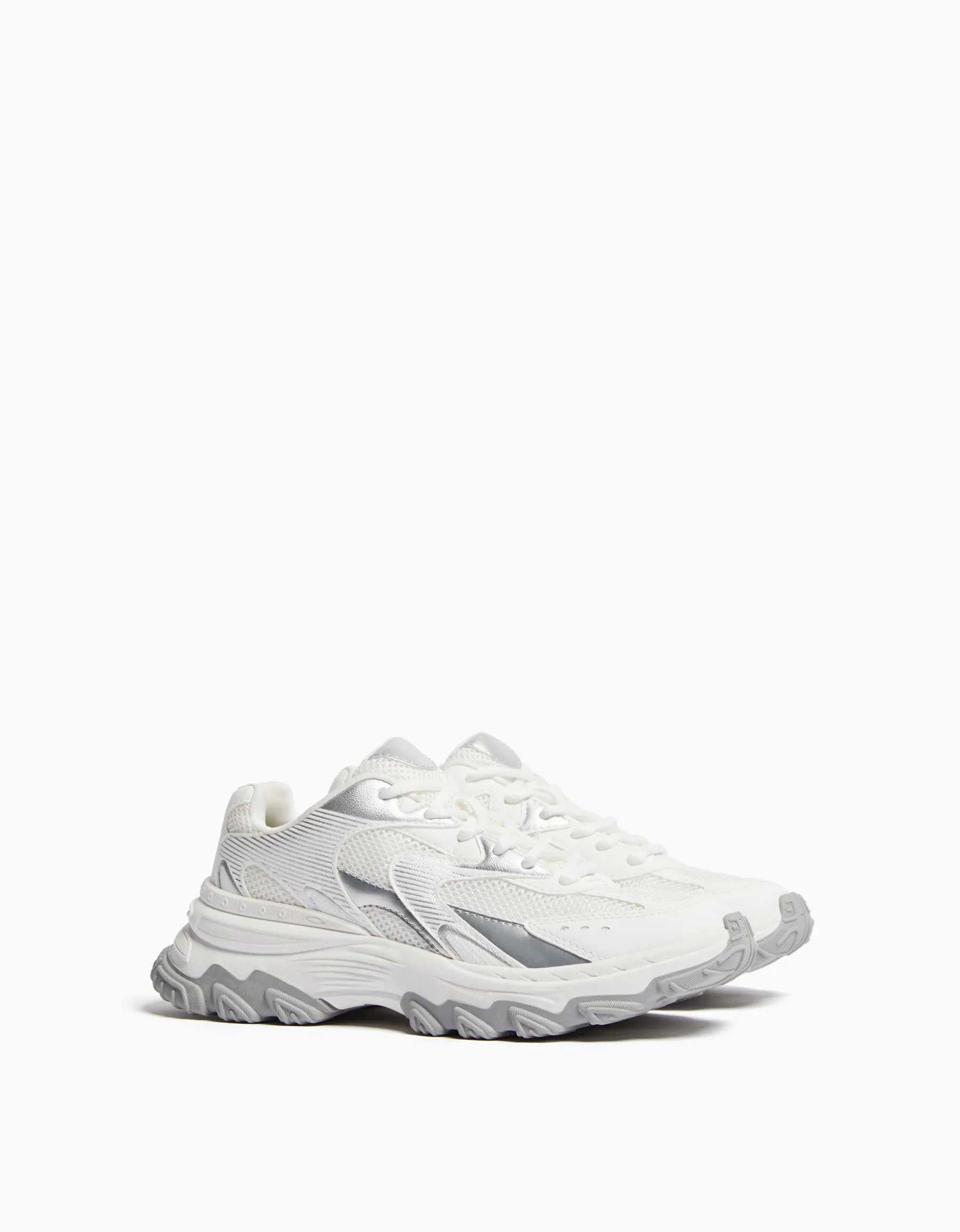 BERSHKA Baskets bimatière mesh Lime Fashion