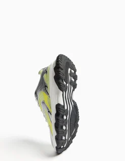 BERSHKA Baskets bimatière mesh Lime Hot