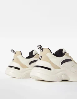 BERSHKA Baskets bimatière mesh Blanc Best Sale
