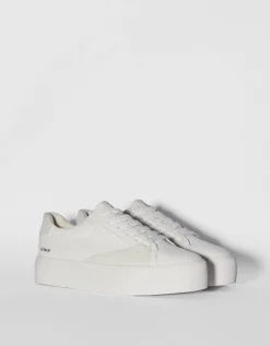 BERSHKA Baskets matelassées Blanc Hot