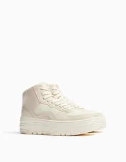 BERSHKA Baskets montantes bimatière Multicouleur Store