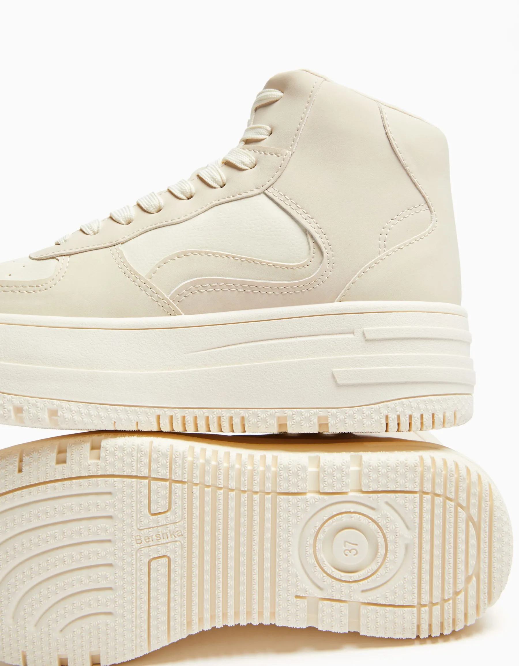BERSHKA Baskets montantes bimatière Multicouleur Store