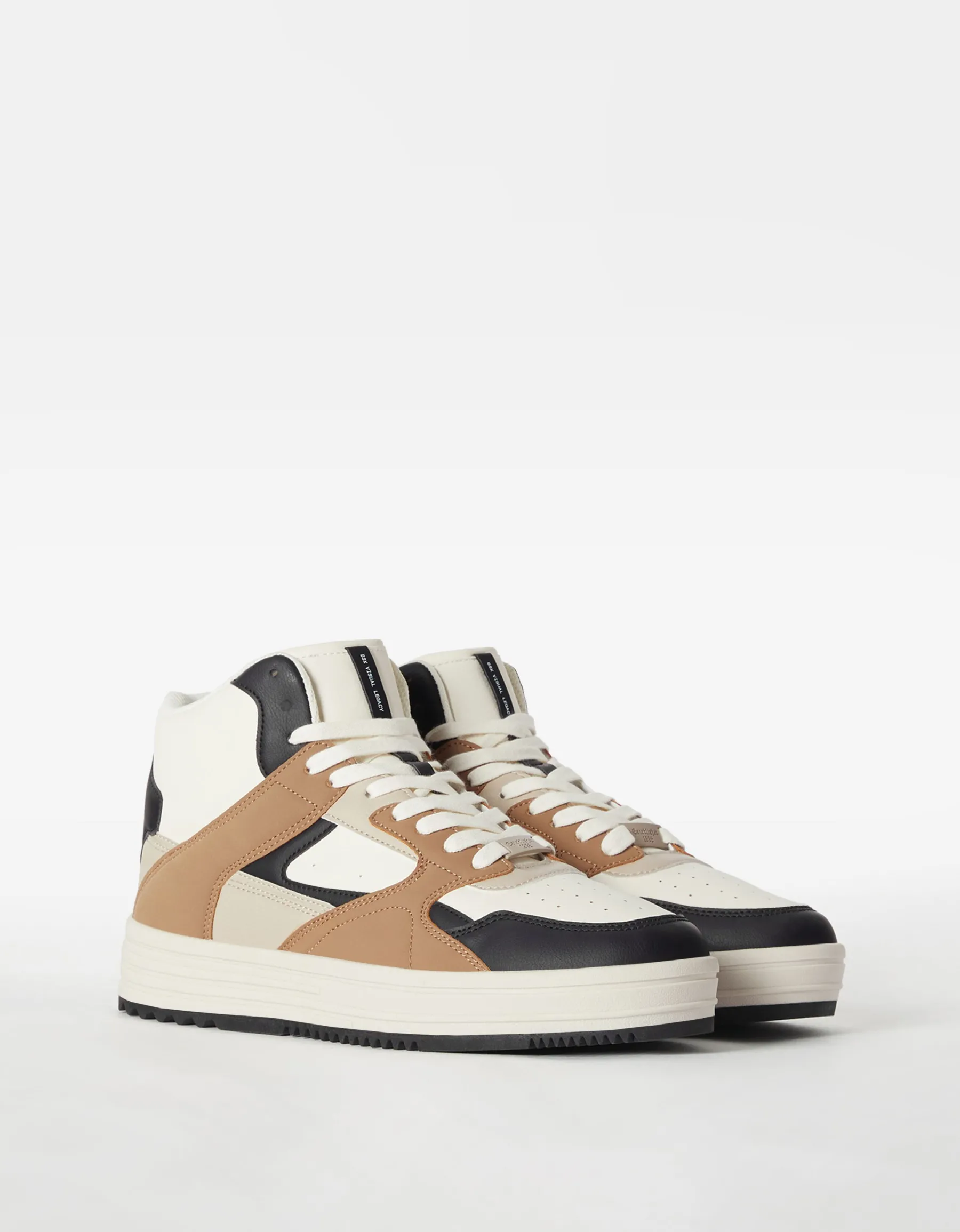 BERSHKA Baskets montantes homme Marron Clearance