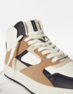 BERSHKA Baskets montantes homme Marron Clearance