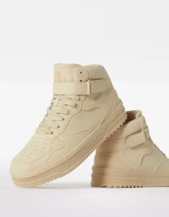 BERSHKA Baskets montantes homme Sable Best