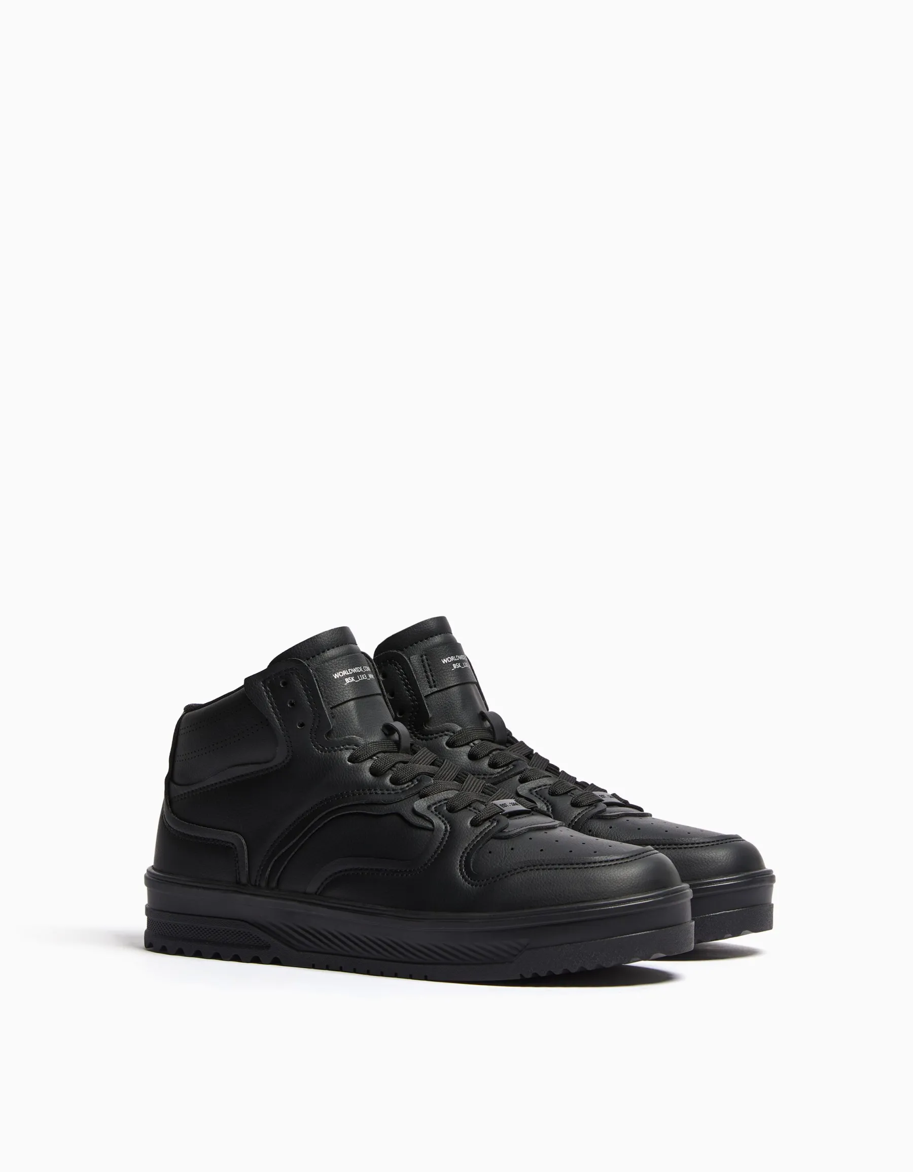 BERSHKA Baskets montantes multi-couches homme Noir Best