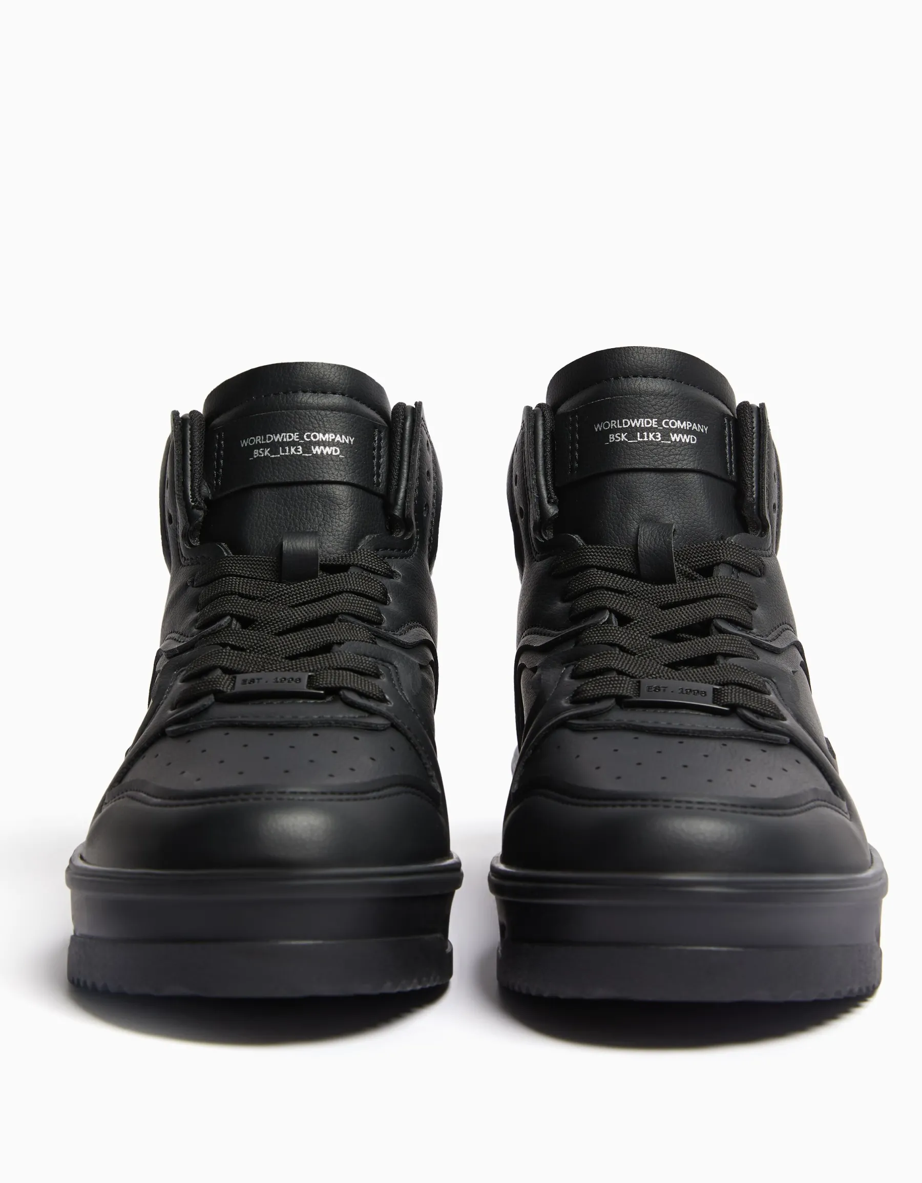 BERSHKA Baskets montantes multi-couches homme Noir Best
