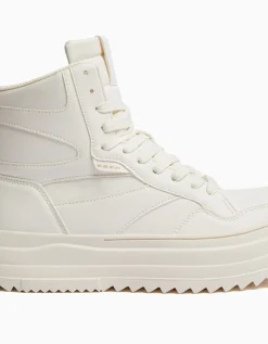 BERSHKA Baskets montantes volume homme Blanc Sale
