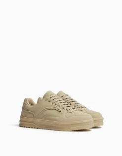 BERSHKA Baskets multi-couches homme Sable Online