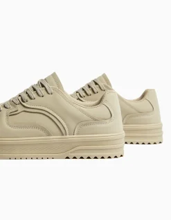 BERSHKA Baskets multi-couches homme Sable Online