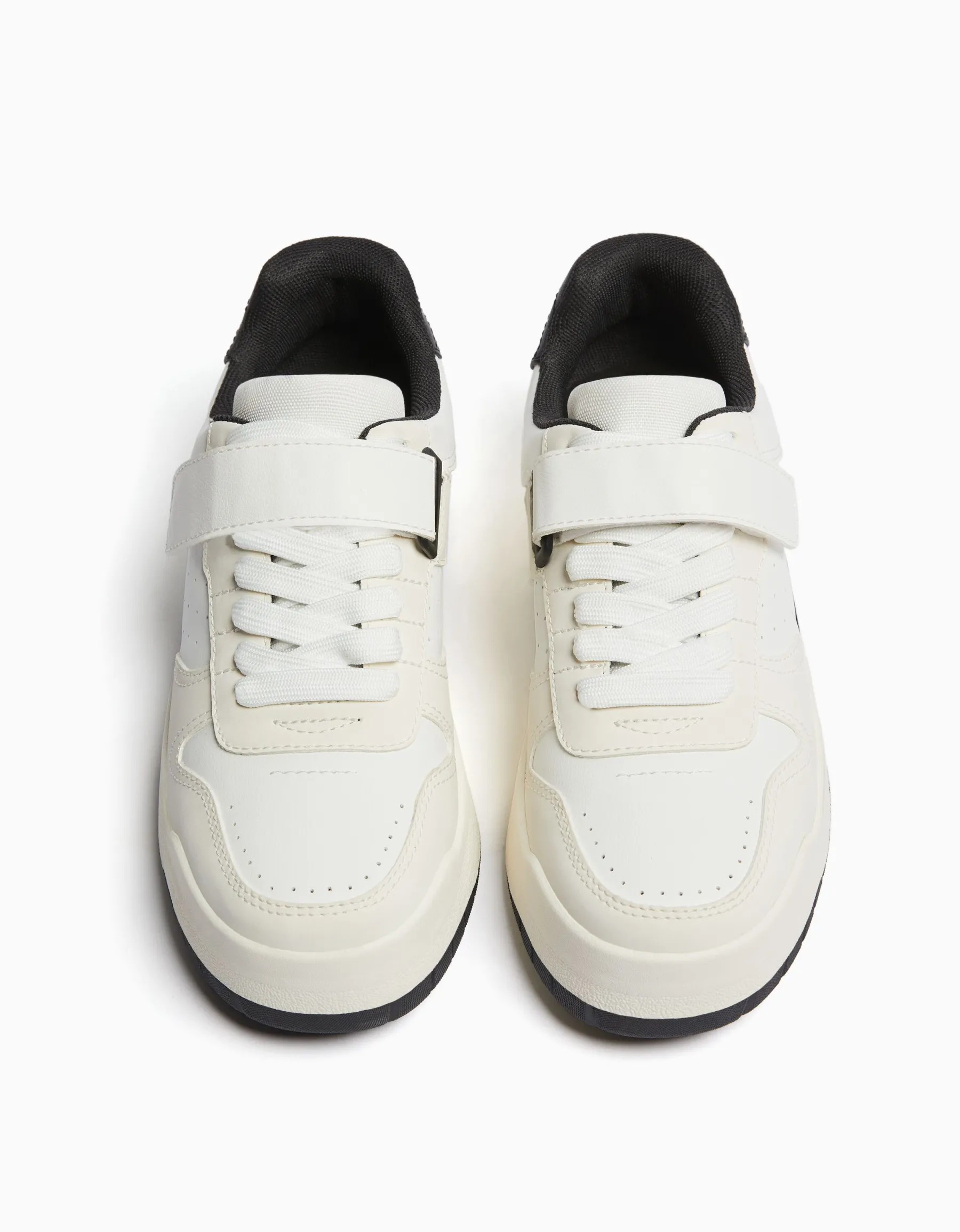 BERSHKA Baskets perforées détail bride Blanc Sale