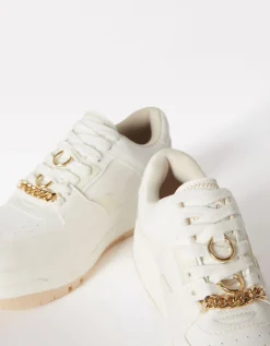 BERSHKA Baskets plateforme bijoux Blanc Shop