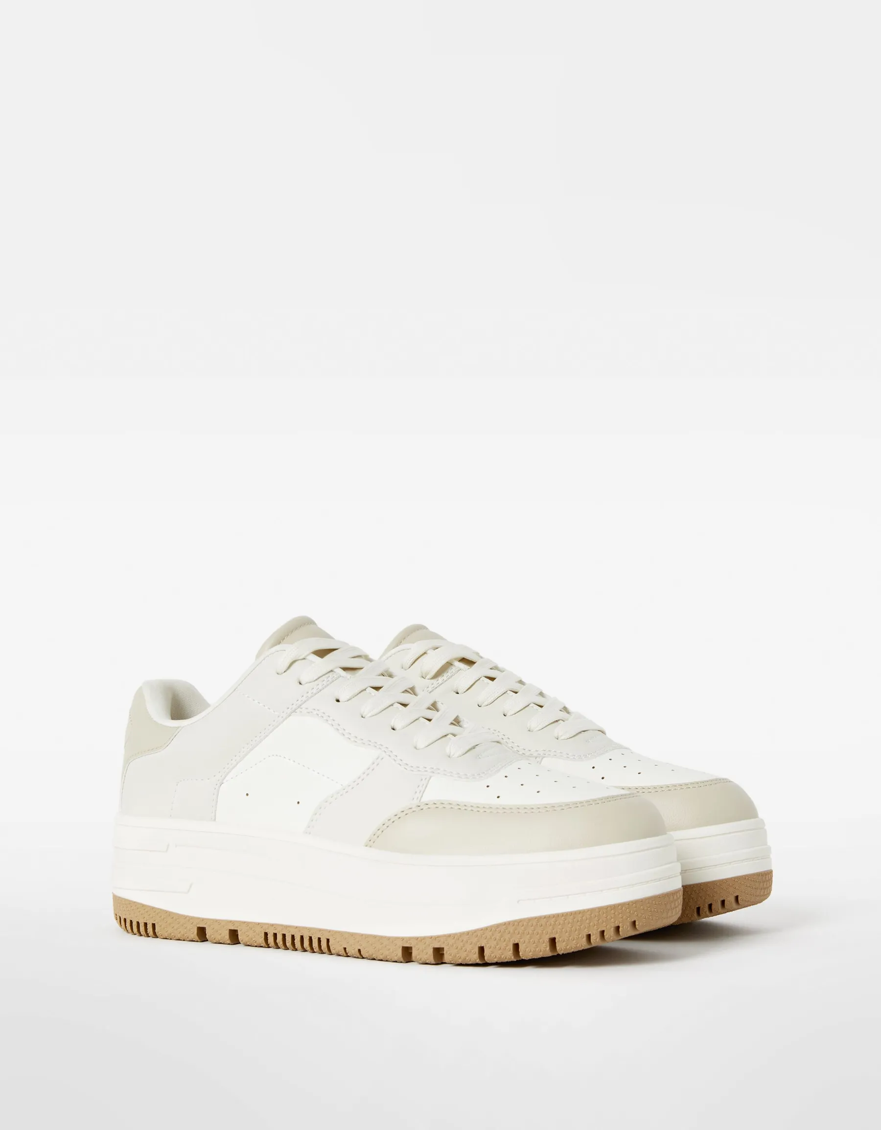 BERSHKA Baskets plateforme bimatière Multicouleur Store
