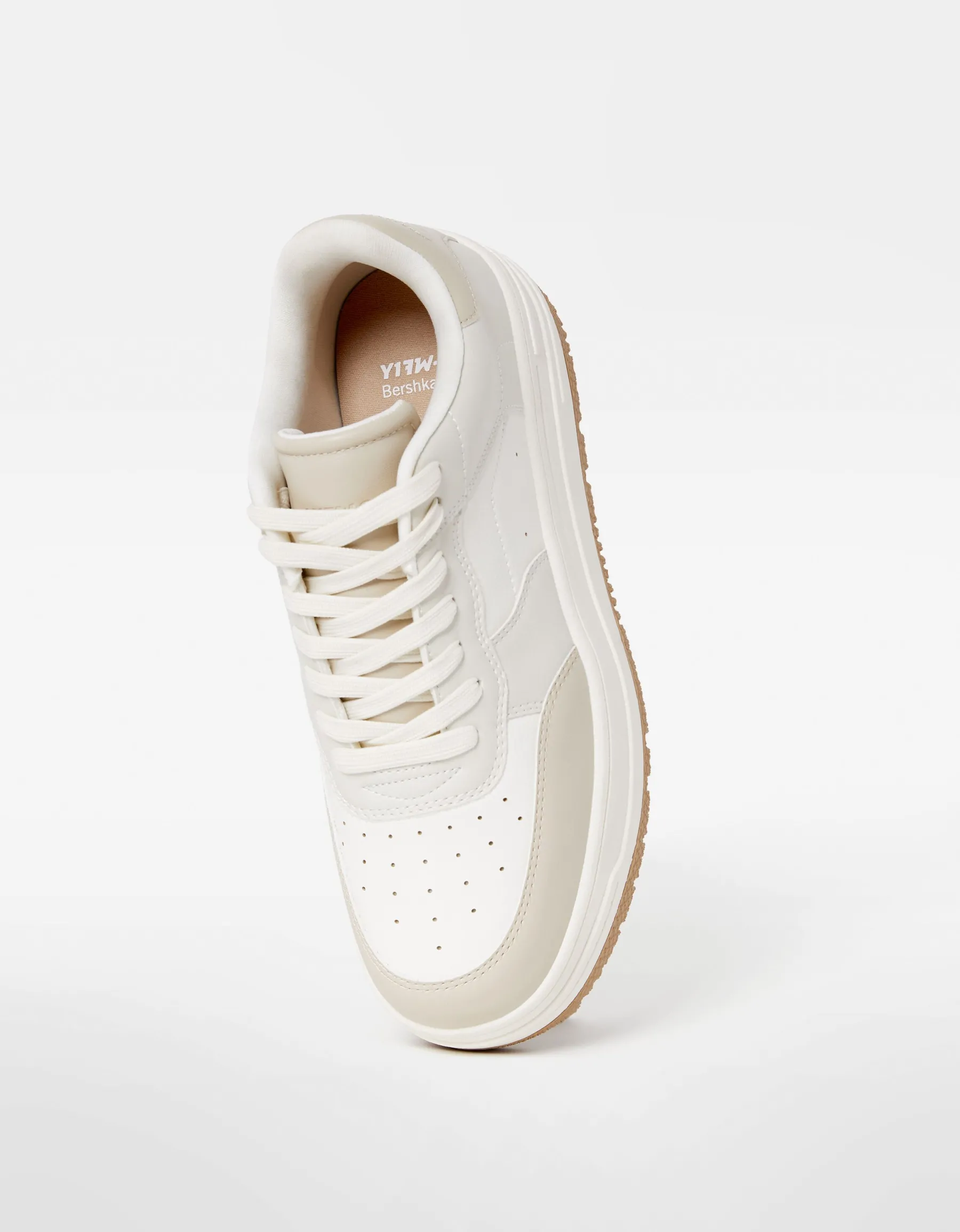 BERSHKA Baskets plateforme bimatière Multicouleur Store
