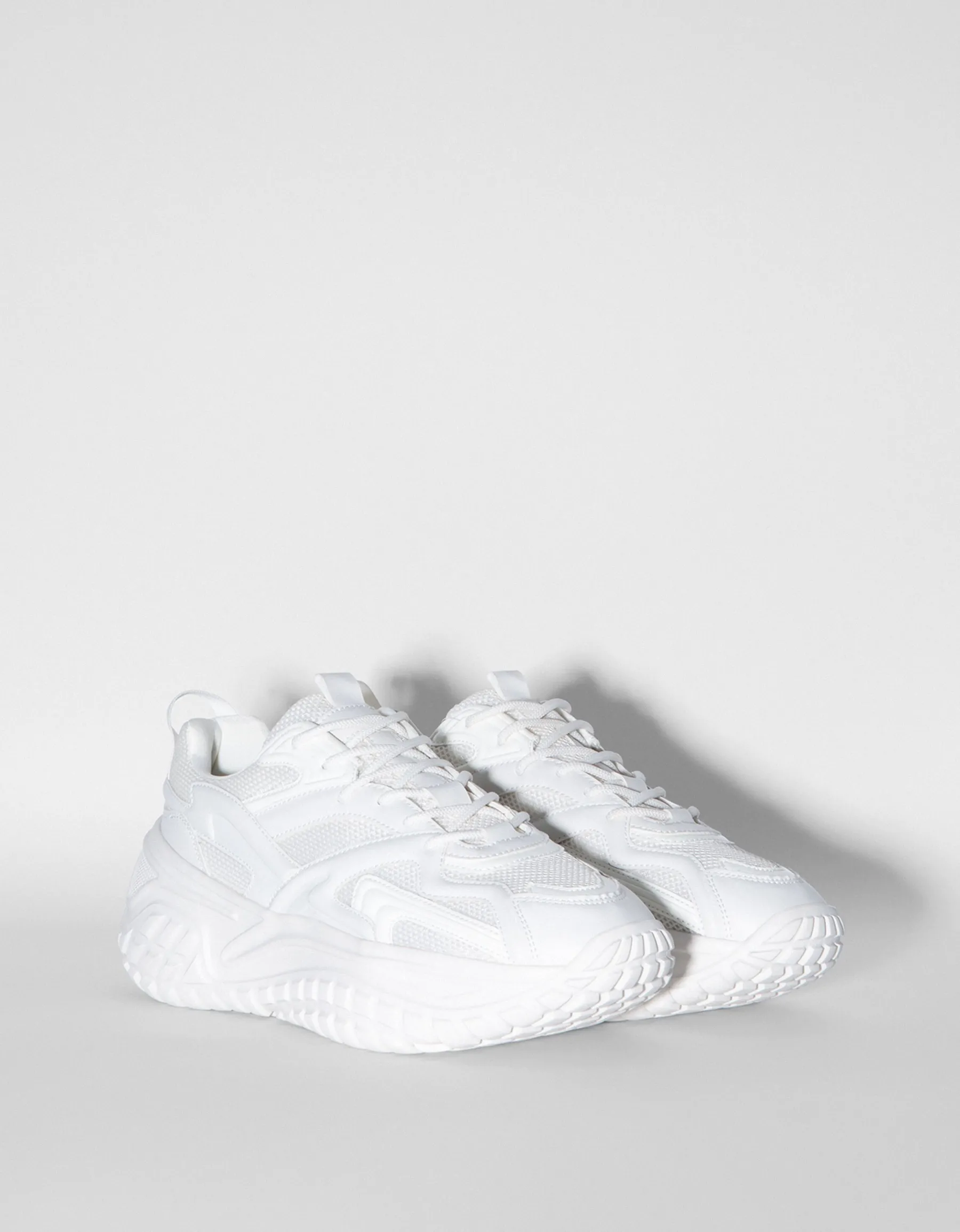BERSHKA Baskets semelle crantée homme Blanc Online