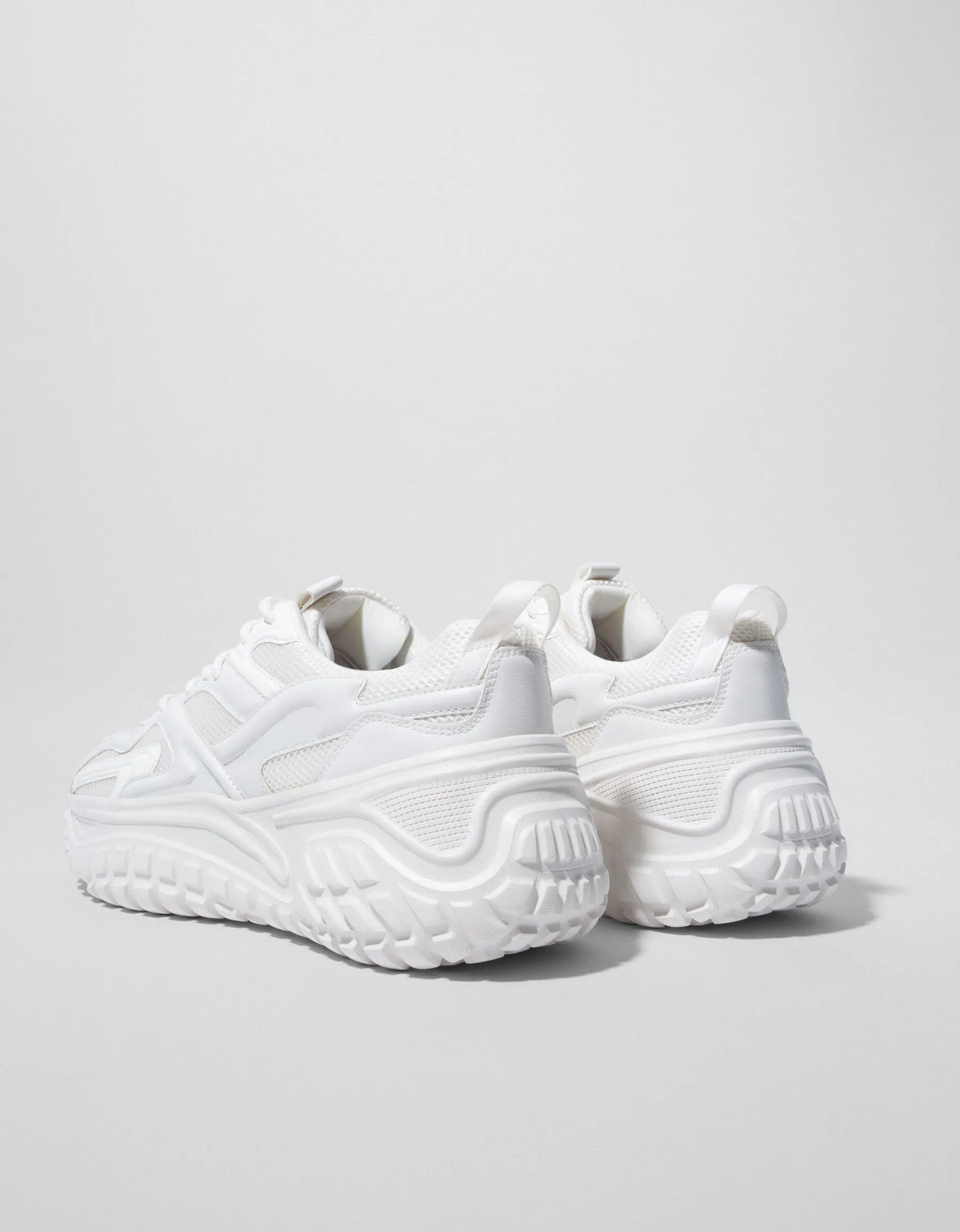 BERSHKA Baskets semelle crantée homme Blanc Online