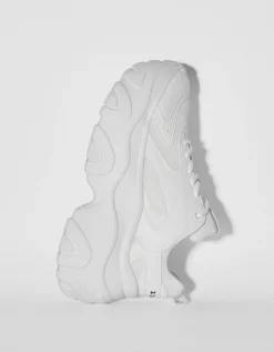 BERSHKA Baskets semelle XL avec mesh Blanc Online