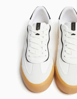 BERSHKA Baskets style rétro Noir Clearance