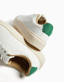 BERSHKA Baskets style rétro homme Écru Discount