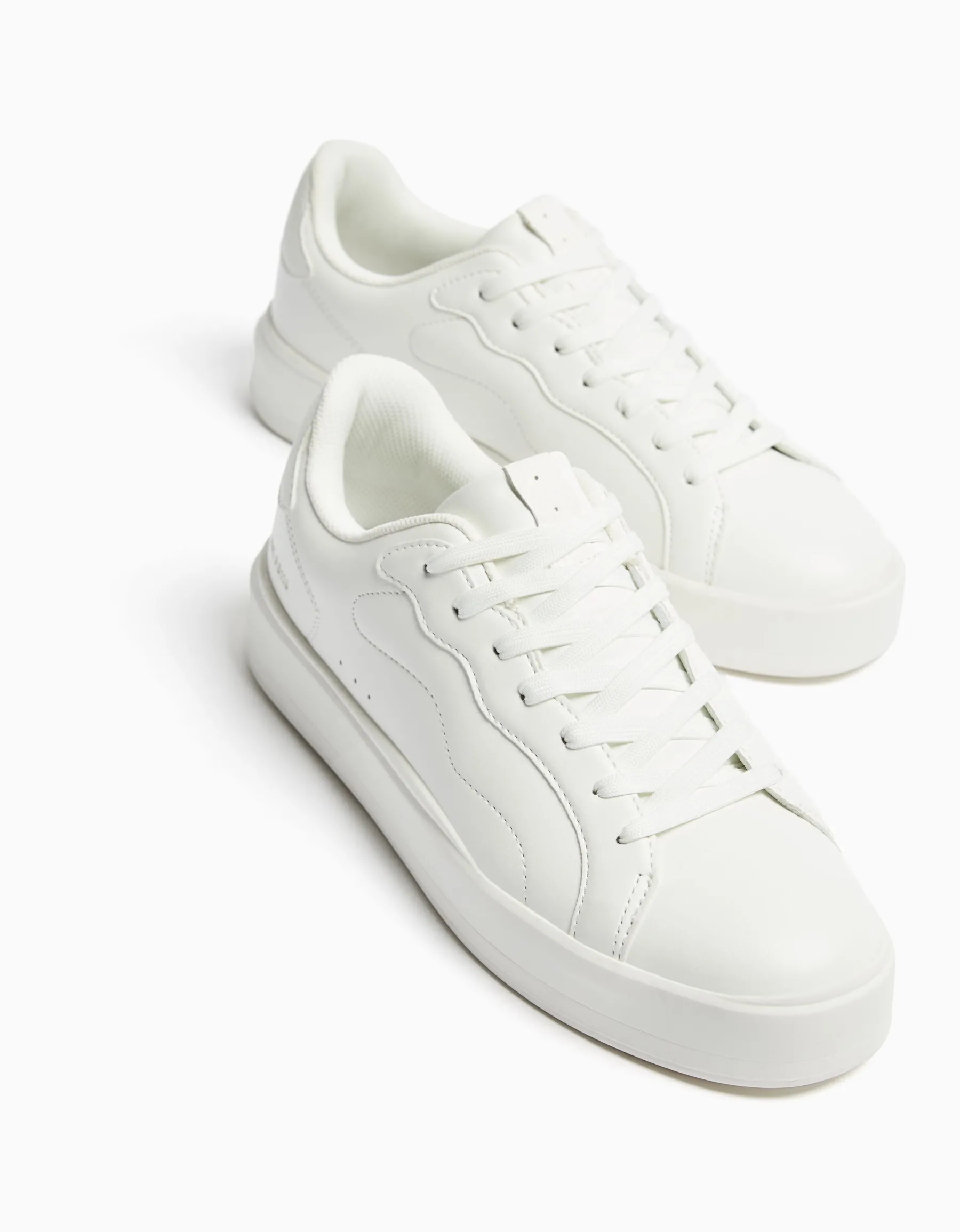 BERSHKA Baskets unies homme. Blanc Outlet