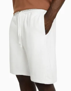 BERSHKA Bermuda basique molleton Blanc Store