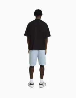 BERSHKA Bermuda basique molleton Blanc Outlet
