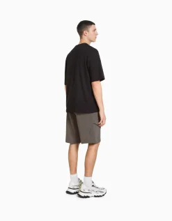 BERSHKA Bermuda cargo molleton Blanc Hot