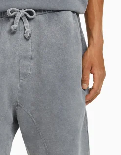 BERSHKA Bermuda molleton effet délavé Blanc New