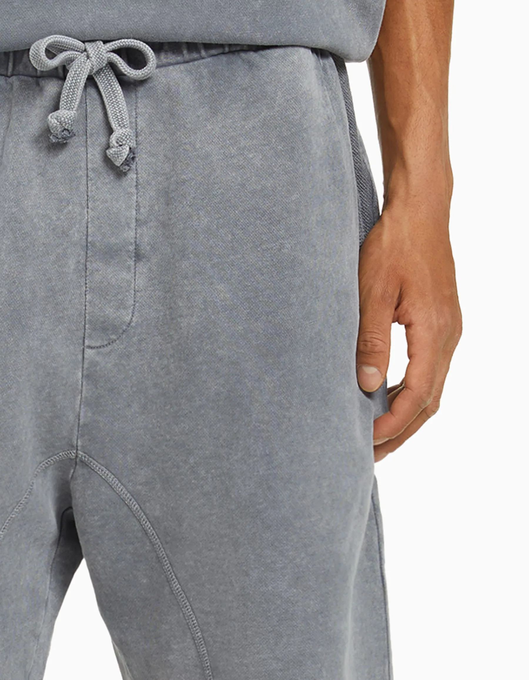 BERSHKA Bermuda molleton effet délavé Blanc New