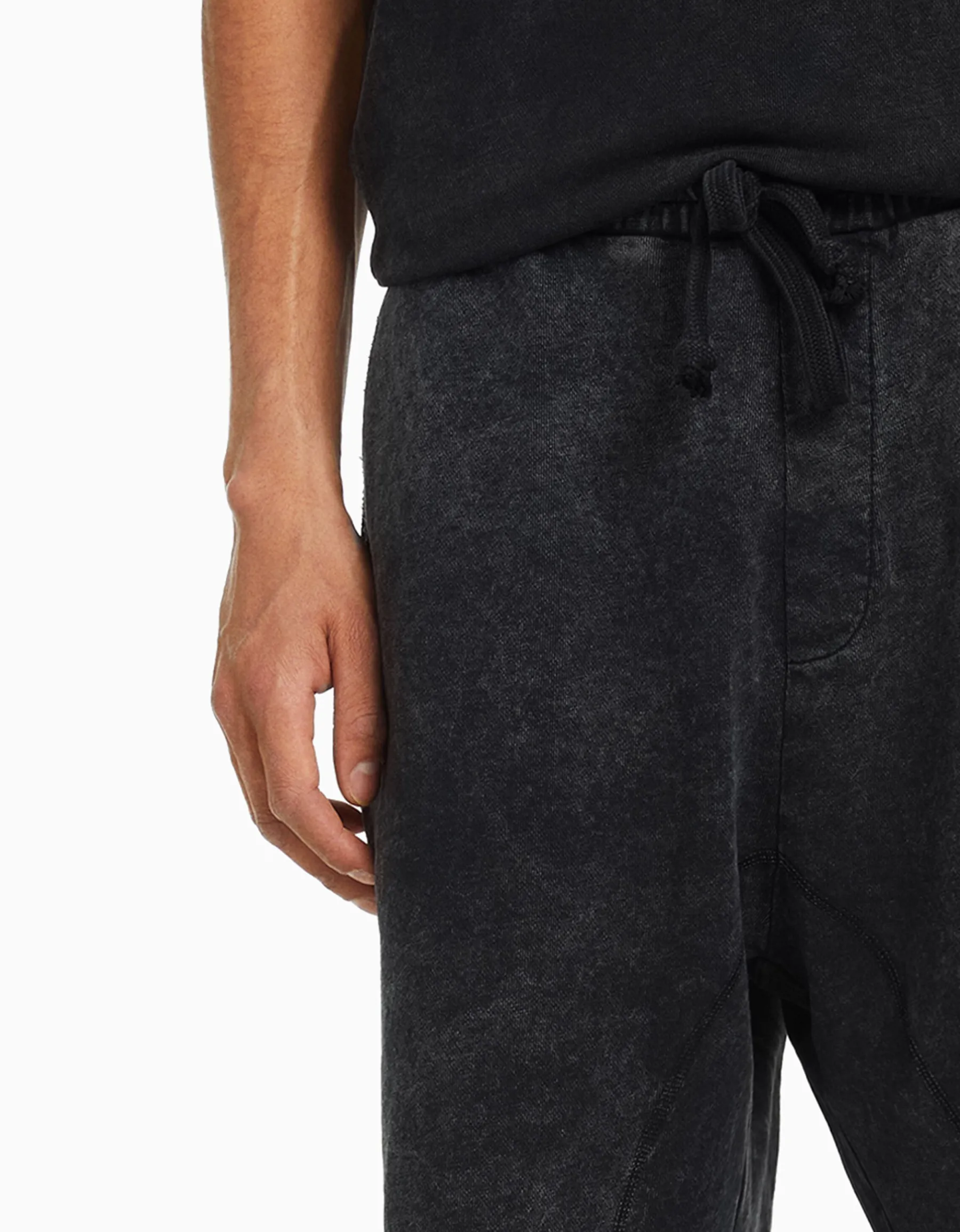 BERSHKA Bermuda molleton effet délavé Blanc Discount