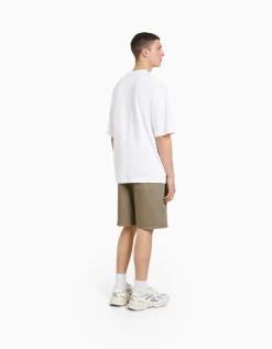 BERSHKA Bermuda style jogger Kaki Hot