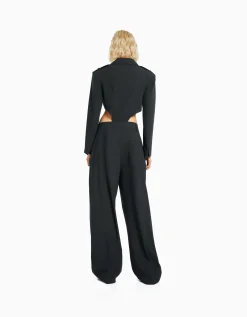 BERSHKA Blazer tailoring body Gris Flash Sale