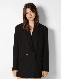 BERSHKA Blazer tailoring boutons Noir Shop
