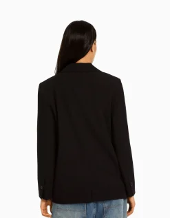 BERSHKA Blazer tailoring croisé regular fit coupe féminine Sable Shop