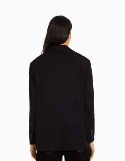 BERSHKA Blazer tailoring loose fit coupe féminine Noir Store