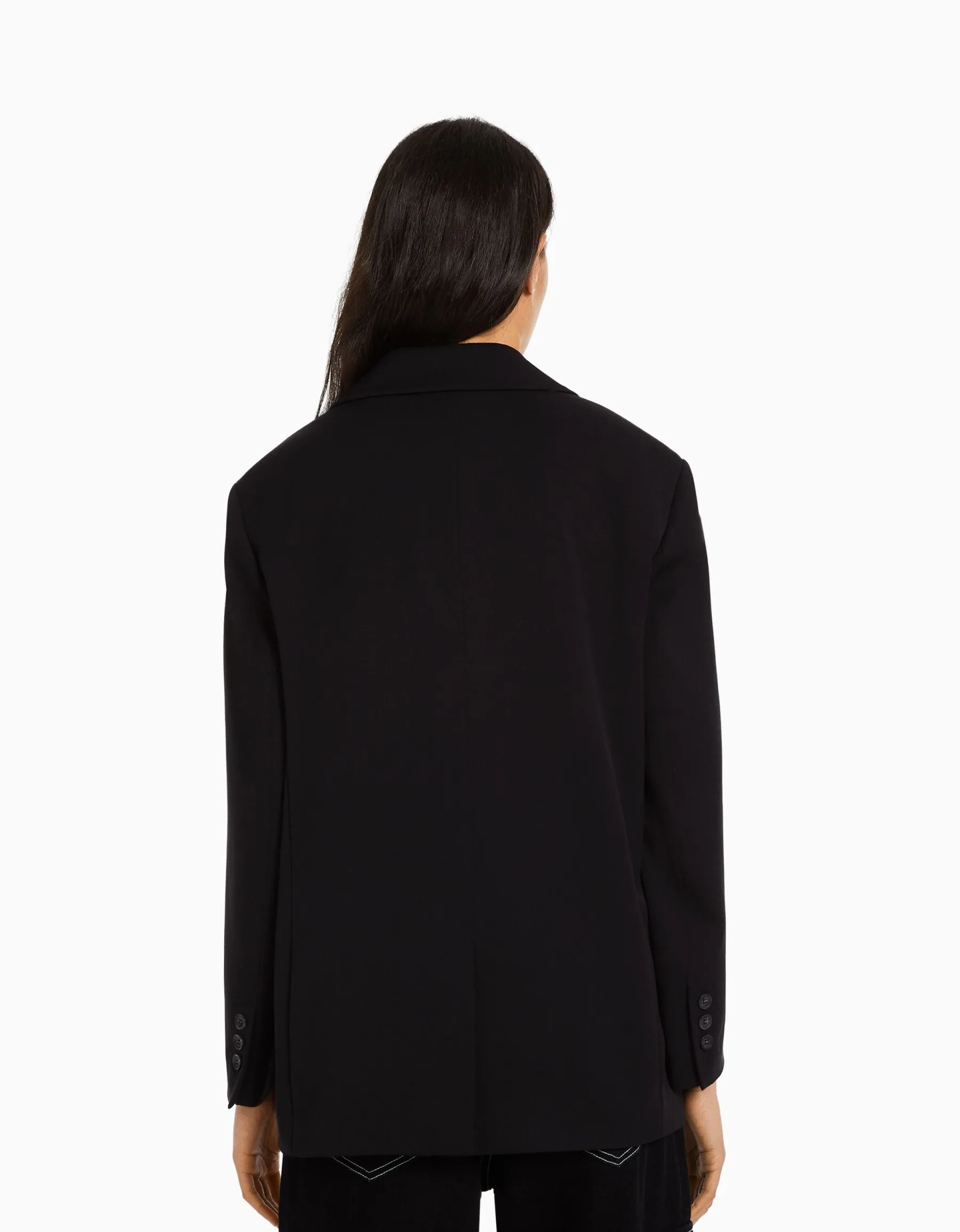 BERSHKA Blazer tailoring loose fit coupe féminine Noir Store