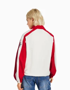 BERSHKA Blouson bandes contrastes Marine Sale