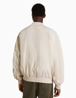 BERSHKA Blouson bomber léger Bleu turquoise Online