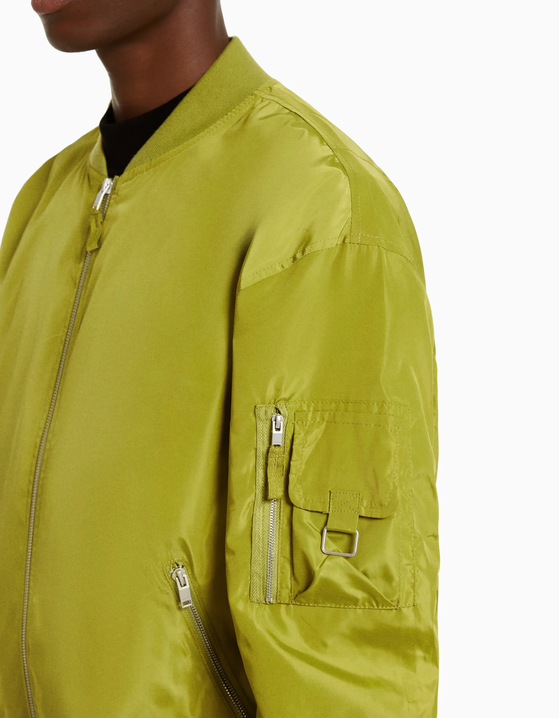 BERSHKA Blouson bomber léger Bleu turquoise Cheap