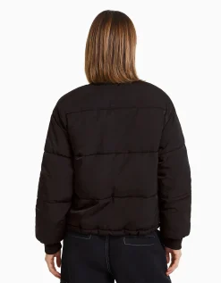 BERSHKA Blouson bomber matelassé Noir Fashion
