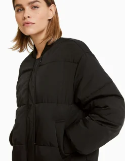 BERSHKA Blouson bomber matelassé Noir Fashion