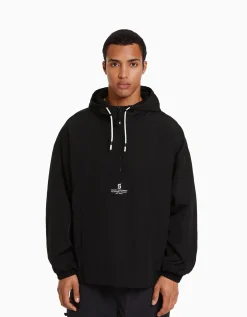 BERSHKA Blouson fin capuche effet nylon Lime Shop