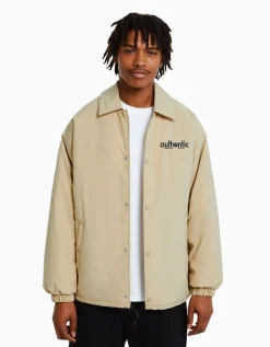 BERSHKA Blouson imprimé dos Camel Online