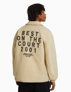 BERSHKA Blouson imprimé dos Camel Online