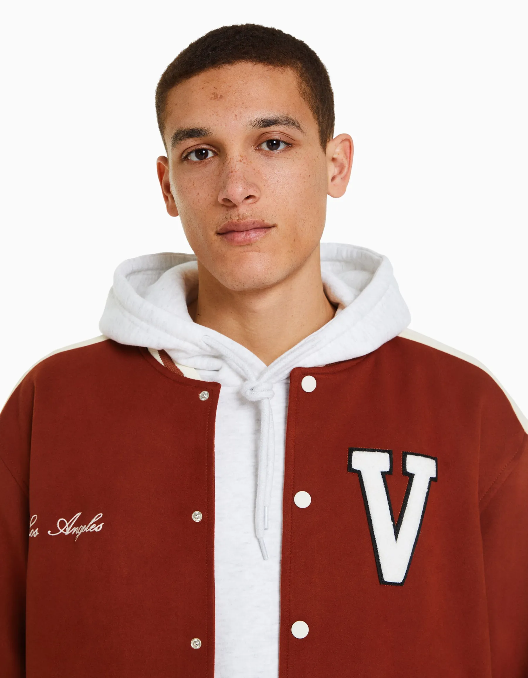 BERSHKA Blouson suédine empiècement Orange foncé Flash Sale